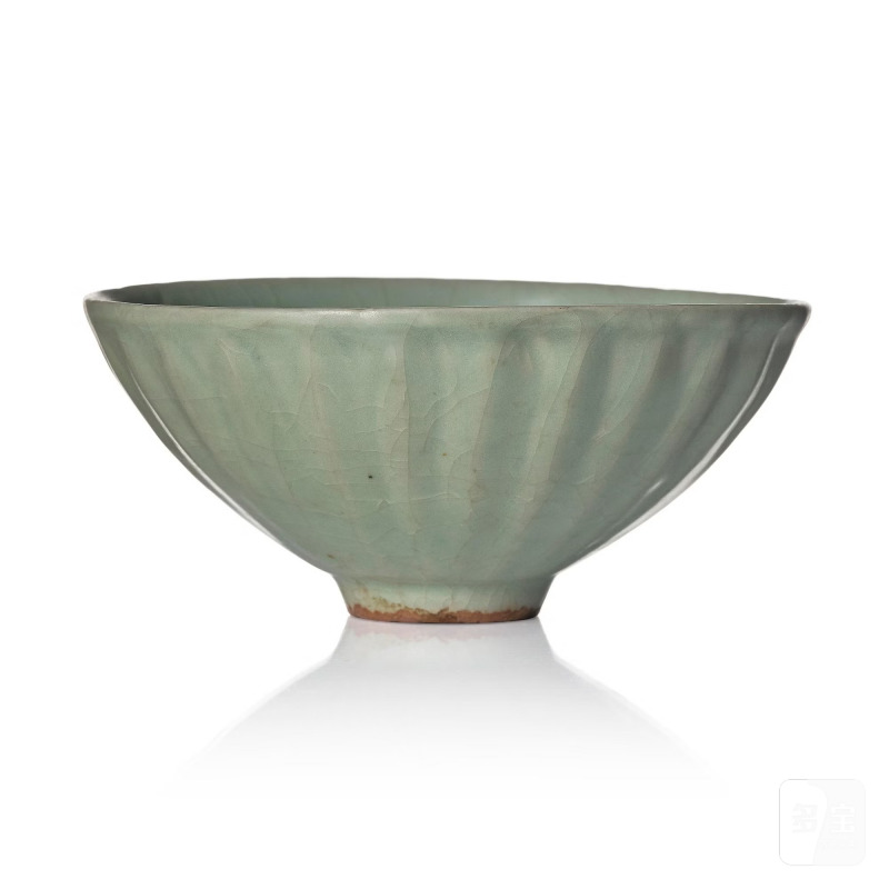 A celadon glazed 'lotus' bowl,